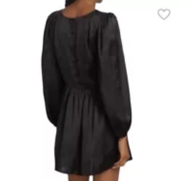 Womens Love Shack Fancy Garcia Satin Mini Dress, Black, size 2, EUC! - Picture 2 of 4
